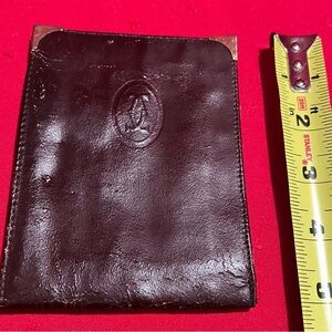 Vintage Cartier Maroon Leather Wallet with Logo